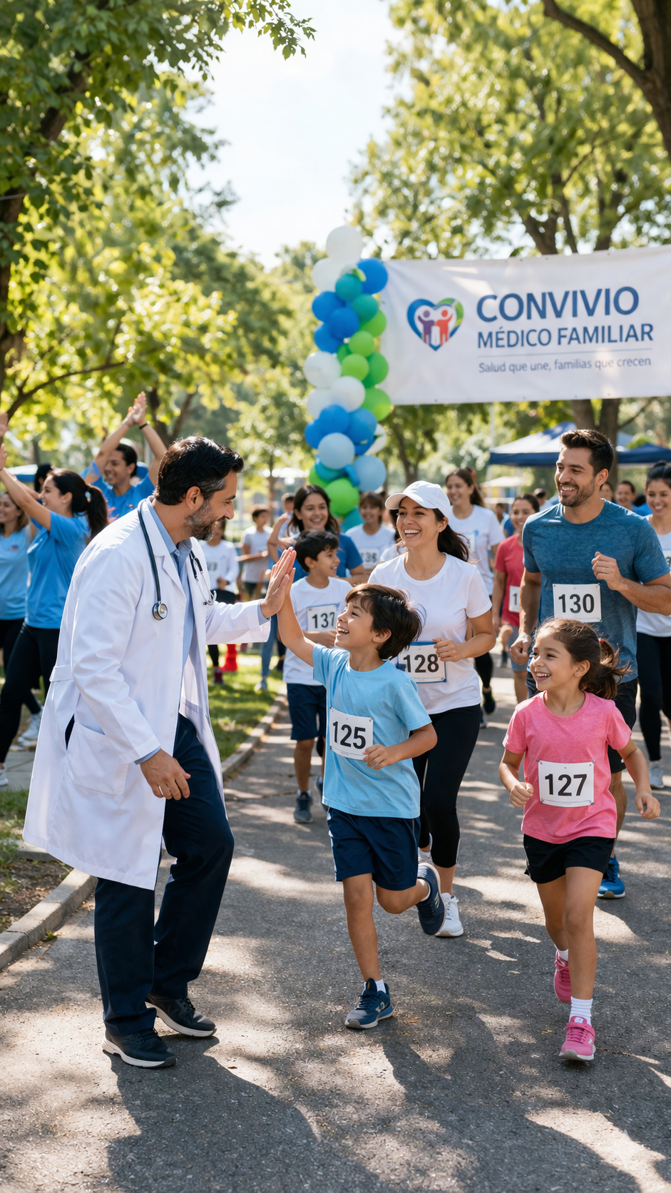 Happy families running